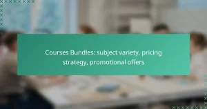 Courses Bundles: subject variety, pricing strategy, promotional offers