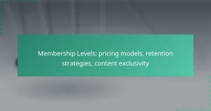 Membership Levels: pricing models, retention strategies, content exclusivity