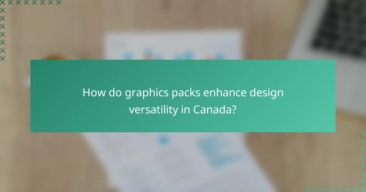 How do graphics packs enhance design versatility in Canada?