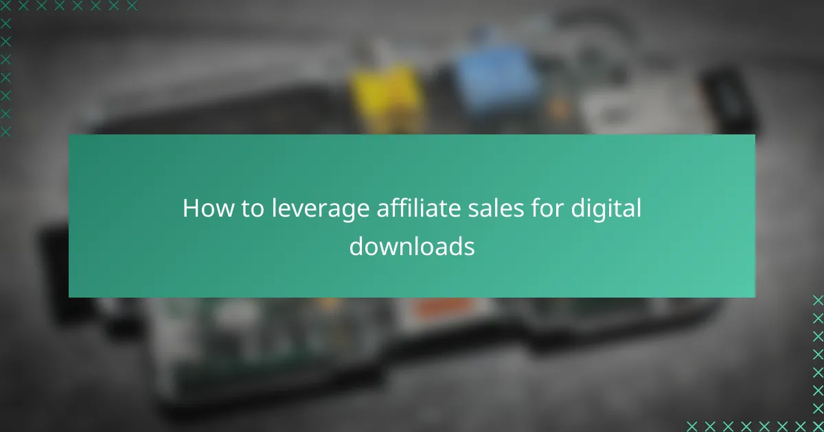 How to leverage affiliate sales for digital downloads