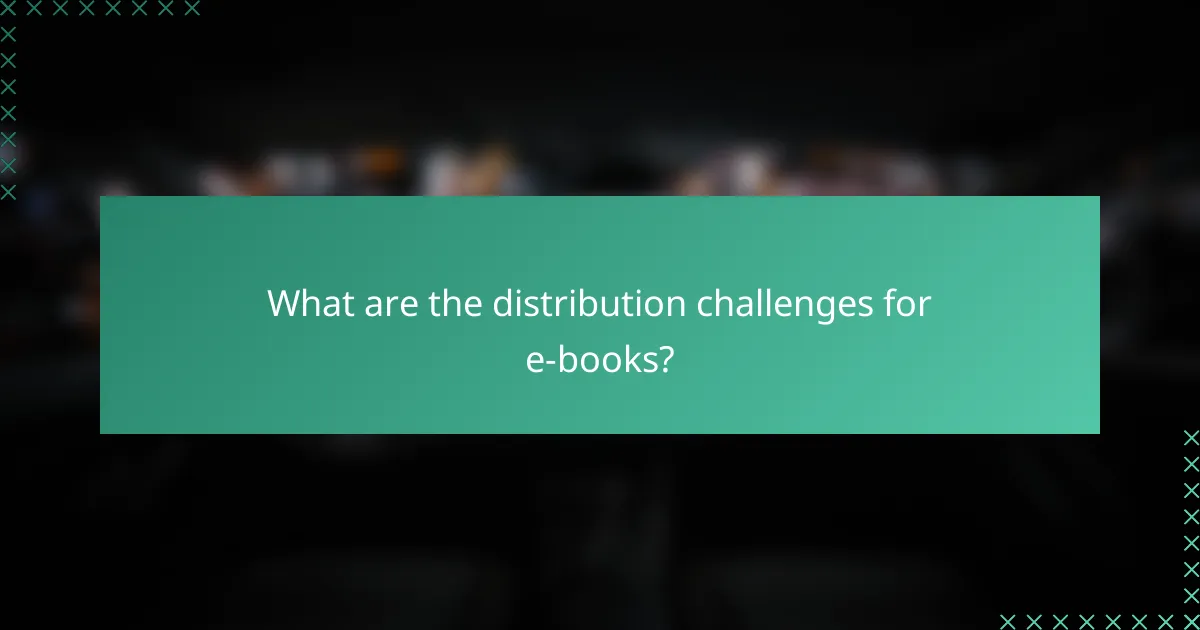 What are the distribution challenges for e-books?