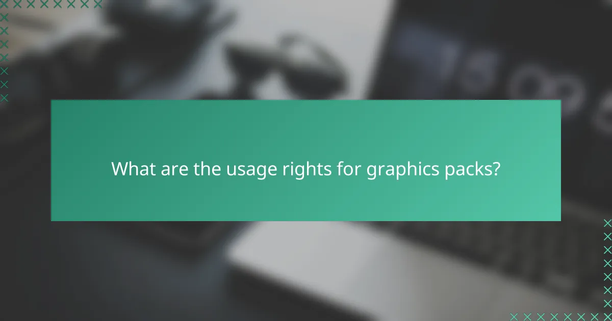 What are the usage rights for graphics packs?