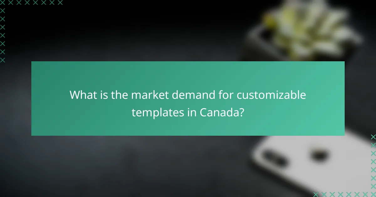 What is the market demand for customizable templates in Canada?