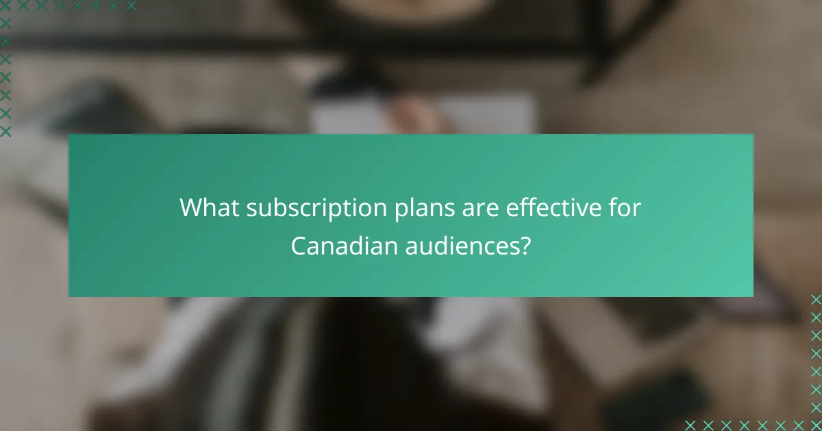 What subscription plans are effective for Canadian audiences?