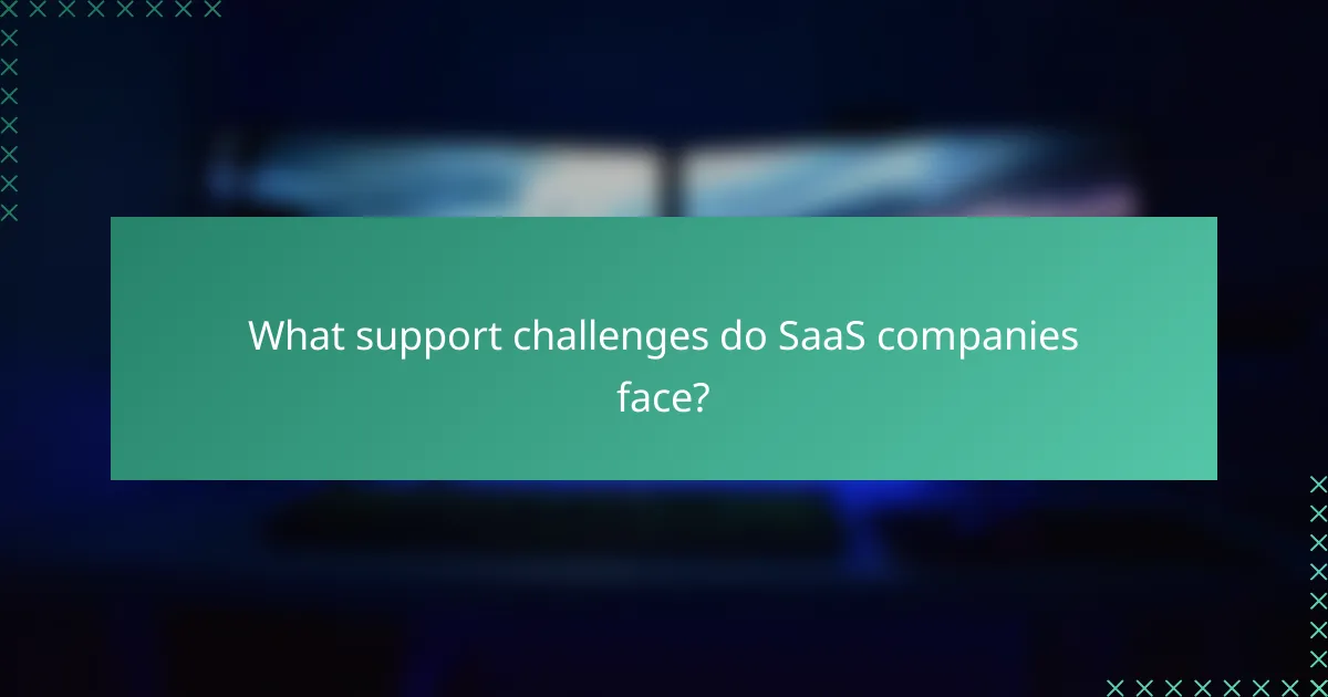 What support challenges do SaaS companies face?